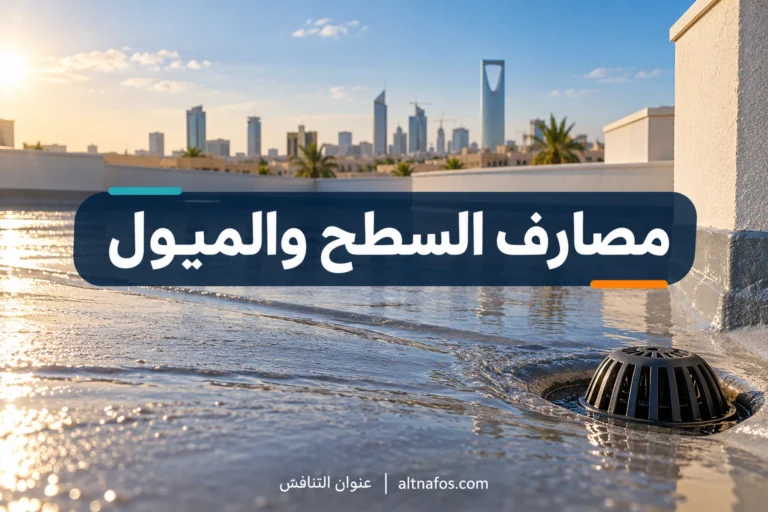 صورة توضيحية لموضوع كيف تؤثر المصارف والميول في تسرب مياه السطح